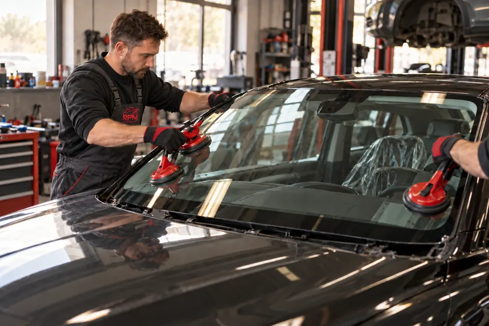 Autoglasservice in der Werkstatt